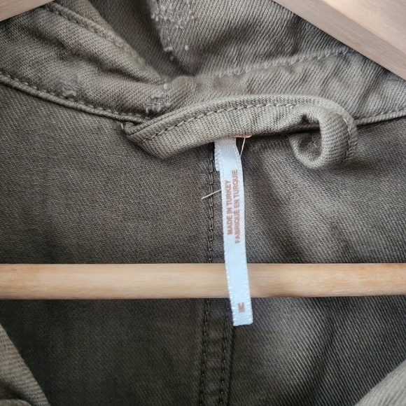 Free People Moonchild Distress Sage Dress Longline Shacket Grunge Boho Chic M - Picture 10 of 12